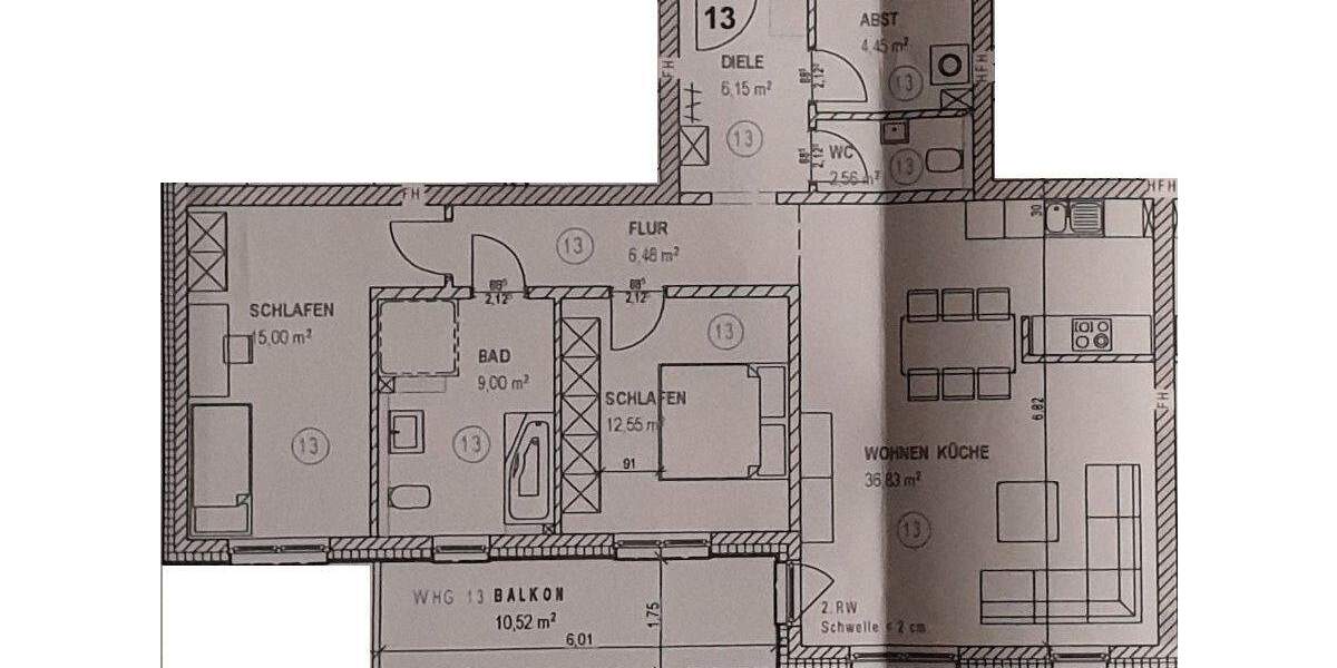 Etagenwohnung Menden Lendringsen - 3 Zimmer, 98 m&sup2;, 1.185&euro; | Angebot:26155724