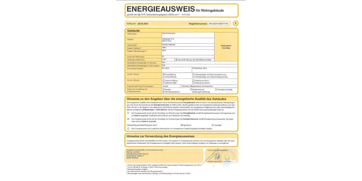 Etagenwohnung Thum - 3 Zimmer, 60 m&sup2;, 411&euro; | Angebot:26630145