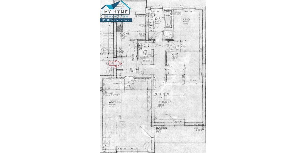 Etagenwohnung Trier Feyen-Weismark - 4 Zimmer, 102 m&sup2;, 1.250&euro; | Angebot:24704978