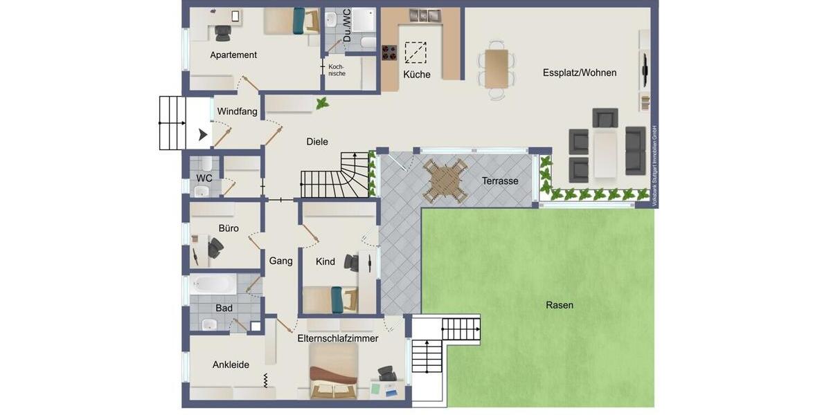 Bungalow Waiblingen Beinstein - 5.5 Zimmer, 156 m&sup2;, 2.050&euro; | Angebot:25097412