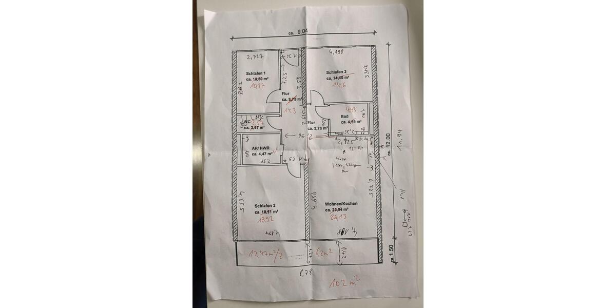 Etagenwohnung Schkeuditz - 4 Zimmer, 102 m&sup2;, 1.050&euro; | Angebot:25253511