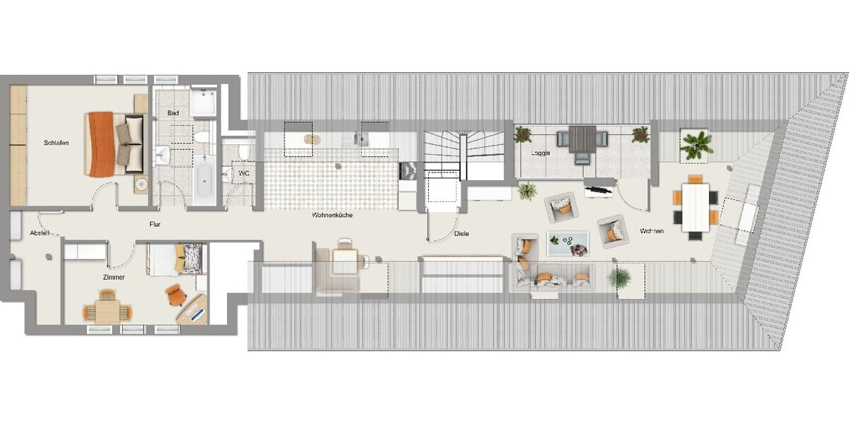 albero:) kernsanierte Stadtwohnung - Dachgeschoßwohnung Seligenstadt | Angebot:25413703