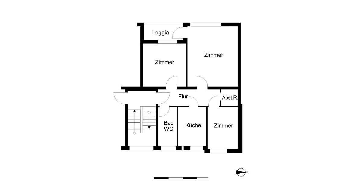 Etagenwohnung Bremerhaven Lehe - 3 Zimmer, 61 m&sup2;, 437&euro; | Angebot:26179896