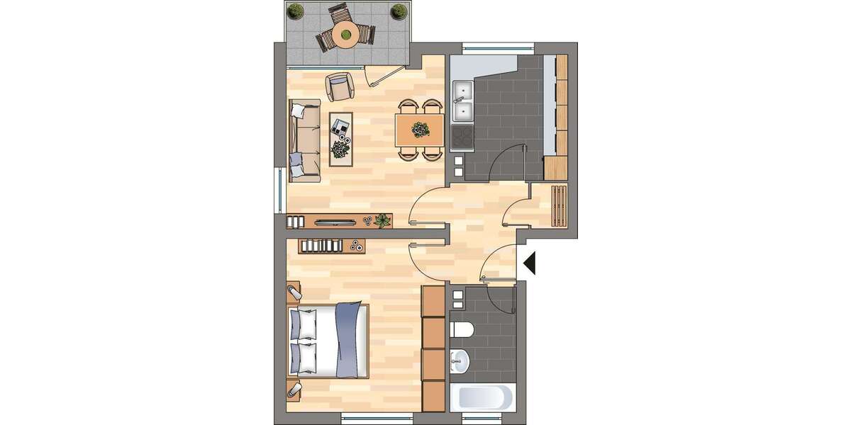 Etagenwohnung Grünstadt - 2 Zimmer, 52 m&sup2;, 529&euro; | Angebot:27067139