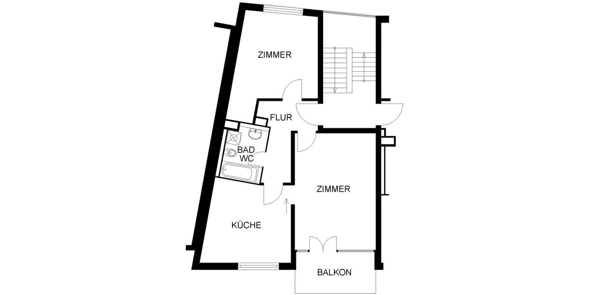 Etagenwohnung Hagen Hagen-Mitte - 2 Zimmer, 63 m&sup2;, 429&euro; | Angebot:26339514