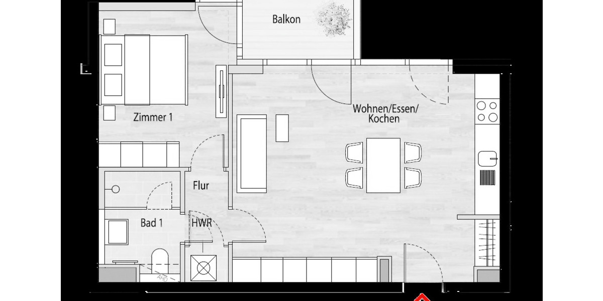 Etagenwohnung Berlin Kreuzberg - 2 Zimmer, 53 m&sup2;, 1.400&euro; | Angebot:26292541