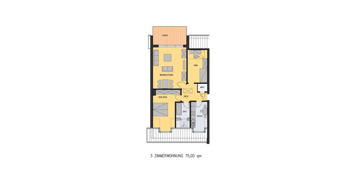 Etagenwohnung Meinerzhagen Rothenstein - 3 Zimmer, 76 m&sup2;, 591&euro; | Angebot:26991539
