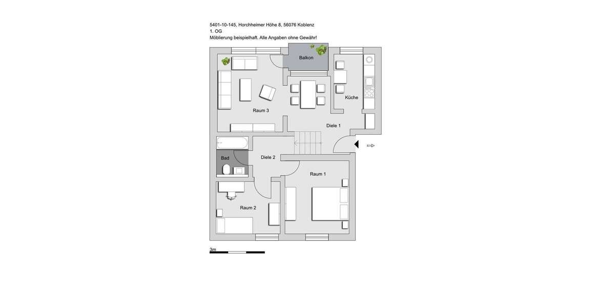 Etagenwohnung Koblenz Horchheim - 3 Zimmer, 65 m&sup2;, 669&euro; | Angebot:27291821