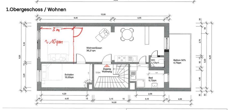 Wohnen auf Zeit Esslingen am Neckar - 3 Zimmer, 58 m&sup2;, 550&euro; | Angebot:26553443