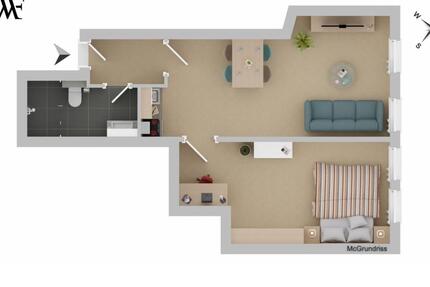 Wohnung Sande - 1.5 Zimmer, 51 m&sup2;, 700&euro; | Angebot:25099001