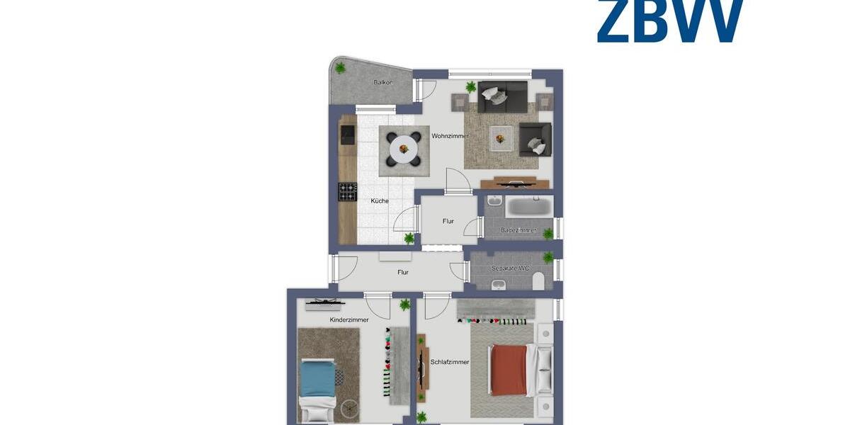 Erdgeschoßwohnung Radevormwald - 3 Zimmer, 71 m&sup2;, 639&euro; | Angebot:24895151