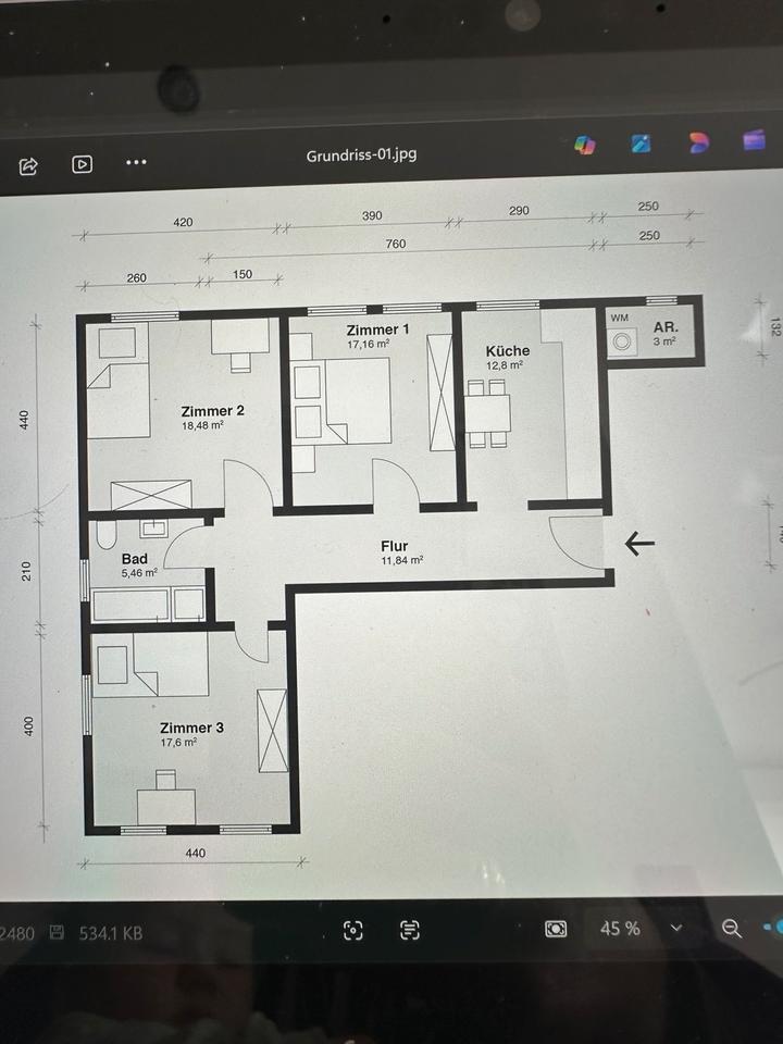 Wunderschöne kernsanierte 3-Zimmer-Wohnung, neue EBK, neues Bad