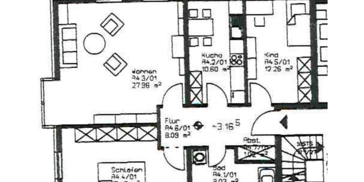 Etagenwohnung Blankenburg (Harz) - 3 Zimmer, 83 m&sup2;, 620&euro; | Angebot:26459500