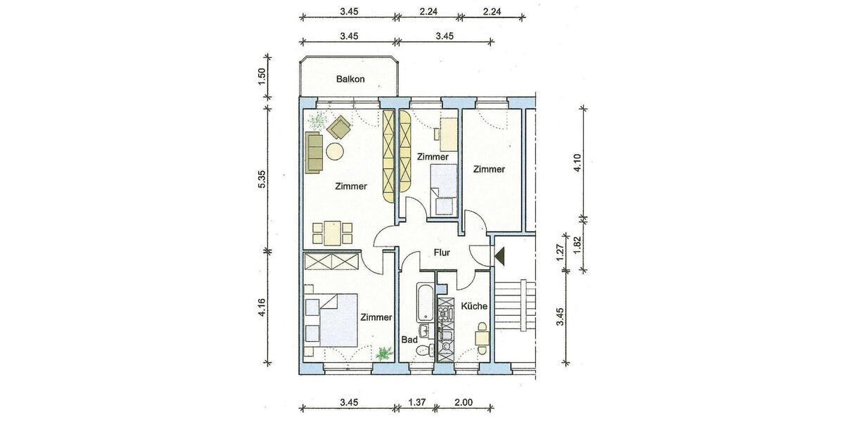 Etagenwohnung Aschersleben - 4 Zimmer, 72 m&sup2;, 353&euro; | Angebot:26425423