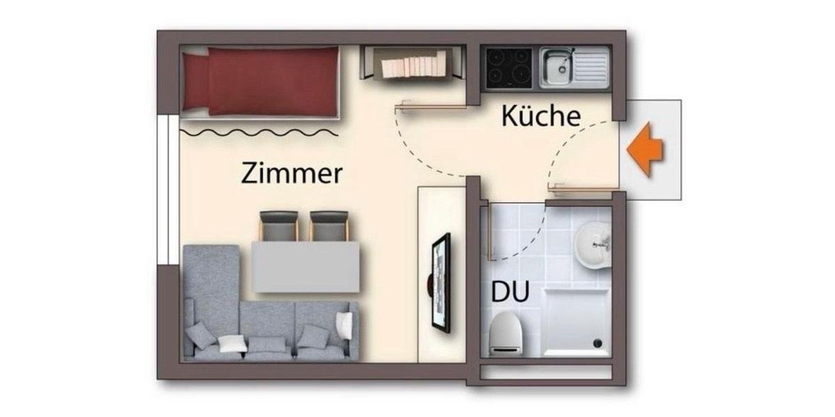 Etagenwohnung Linden - 1 Zimmer, 15 m&sup2;, 620&euro; | Angebot:25272802