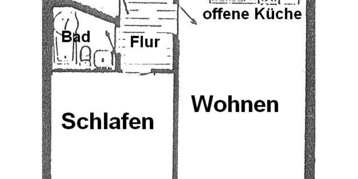 Dachgeschoßwohnung Crimmitschau - 2 Zimmer, 46 m&sup2;, 250&euro; | Angebot:14362944