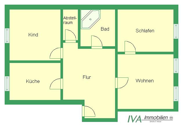 Dachgeschoßwohnung Riesa - 3 Zimmer, 76 m&sup2;, 455&euro; | Angebot:24884732
