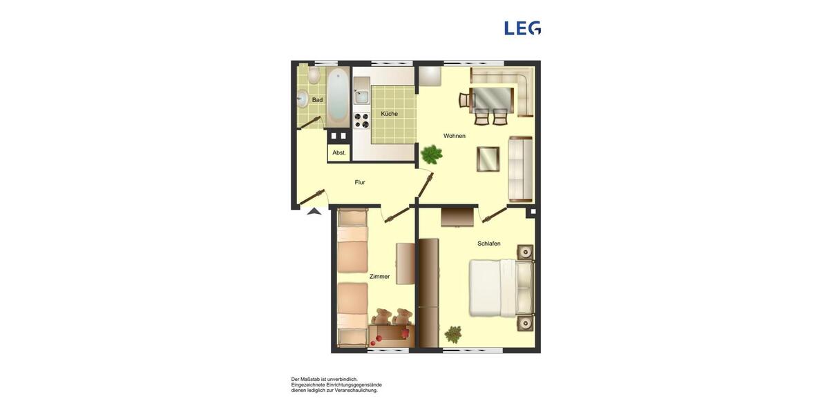 Etagenwohnung Bocholt Stenern - 2 Zimmer, 53 m&sup2;, 449&euro; | Angebot:26593129