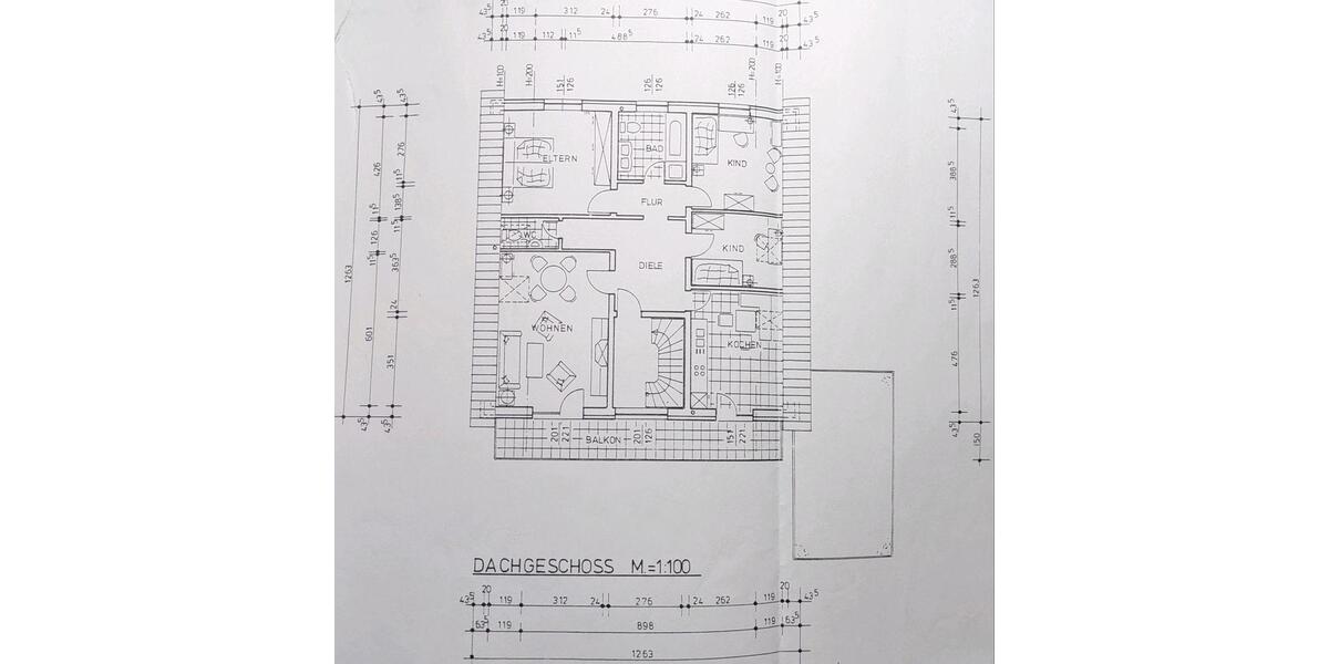Dachgeschoßwohnung Delbrück - 4 Zimmer, 105 m&sup2;, 1.200&euro; | Angebot:24734064