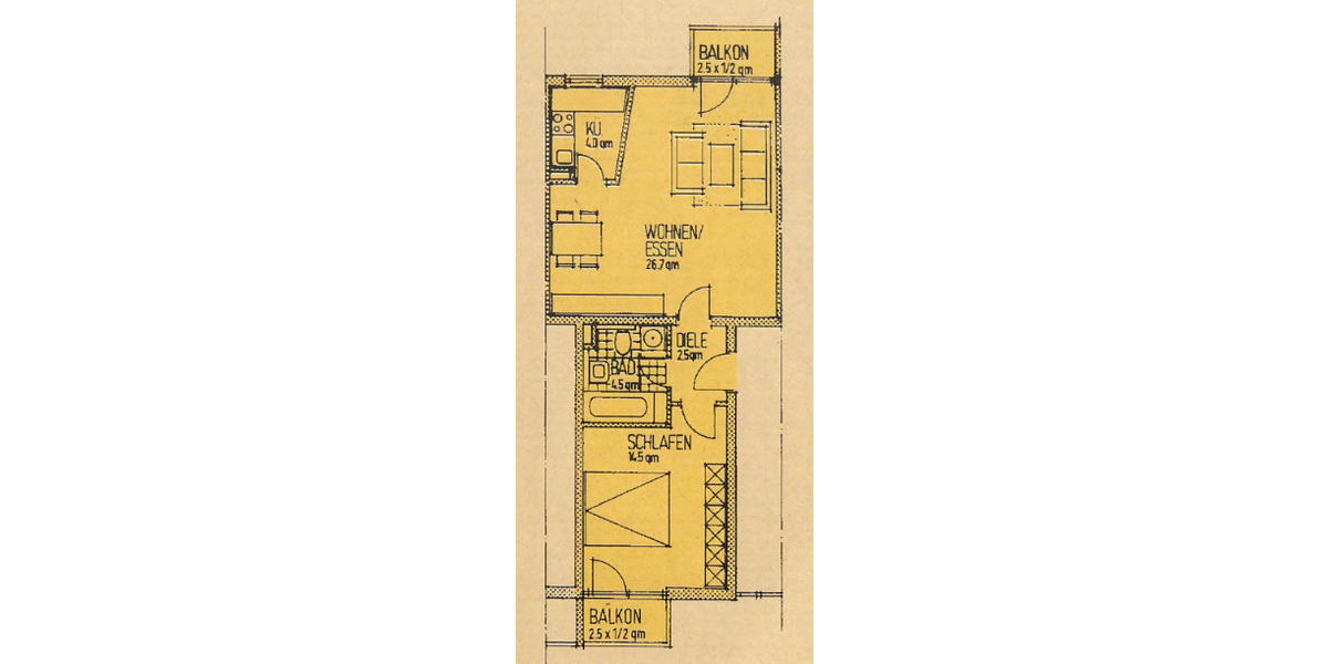 Schöne 2 Zimmerwohnung in Uninähe mit 2 Balkonen 2 zimmer