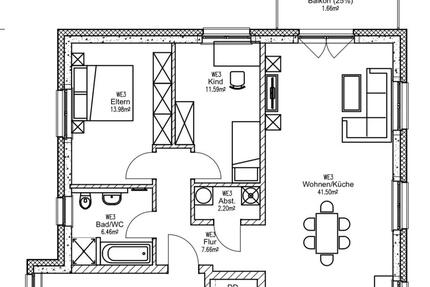 Wohnung Bohmte - 3 Zimmer, 86 m&sup2;, 980&euro; | Angebot:24830478