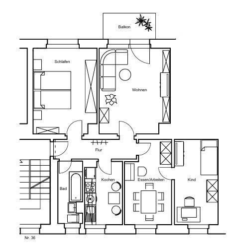 Etagenwohnung Glauchau - 4 Zimmer, 70 m&sup2;, 364&euro; | Angebot:26560810