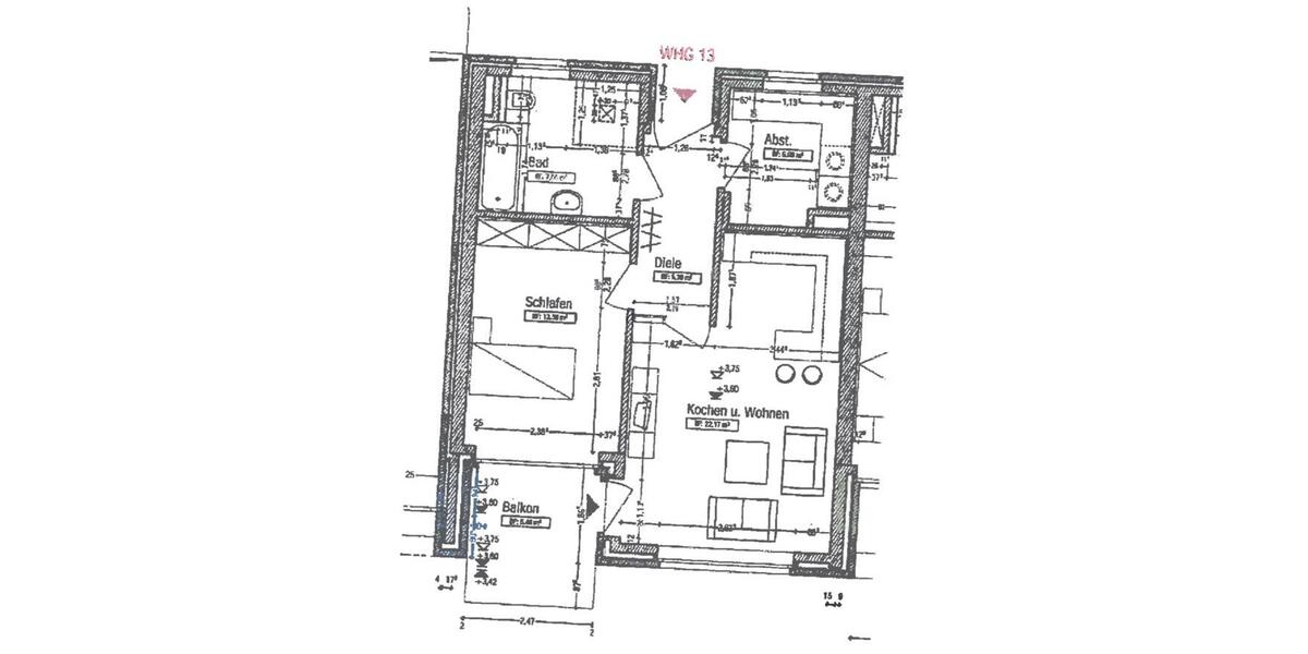 Etagenwohnung Stadtlohn - 2 Zimmer, 57 m&sup2;, 800&euro; | Angebot:25211900