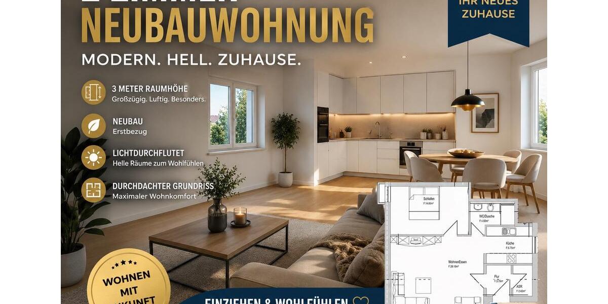 Erdgeschoßwohnung Ilsfeld - 2 Zimmer, 60 m&sup2;, 840&euro; | Angebot:26613954