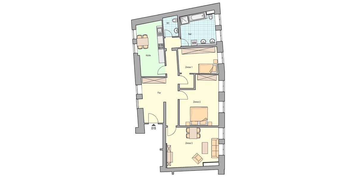 Etagenwohnung Oschatz - 3 Zimmer, 110 m&sup2;, 1.060&euro; | Angebot:25298877