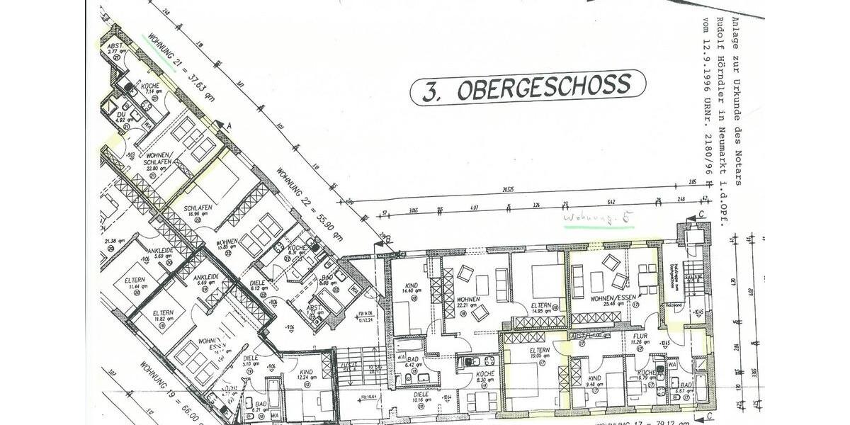 Dachgeschoßwohnung Elterlein - 3 Zimmer, 66 m&sup2;, 360&euro; | Angebot:24785608