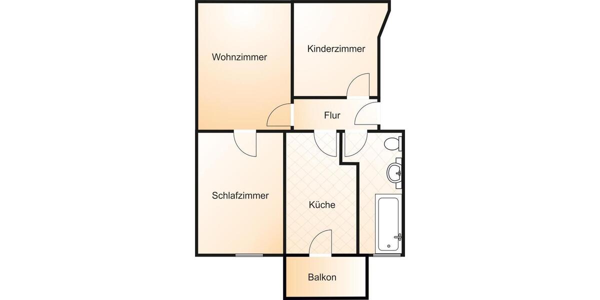 Etagenwohnung Reichenbach im Vogtland Obermylau - 3 Zimmer, 61 m&sup2;, 349&euro; | Angebot:25879864
