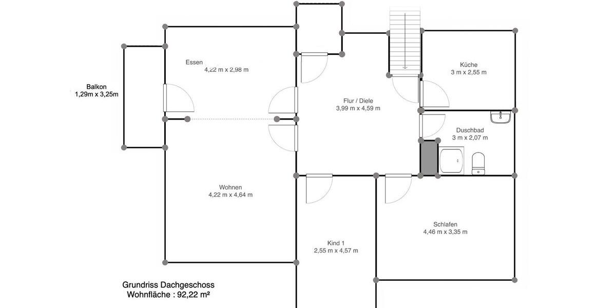 Dachgeschoßwohnung Goslar OS Hahnenklee-Bockswiese - 3 Zimmer, 92 m&sup2;, 690&euro; | Angebot:25205475