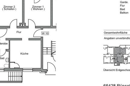 Wohnung Rüsselsheim am Main - 2 Zimmer, 58 m&sup2;, 1.250&euro; | Angebot:24743040