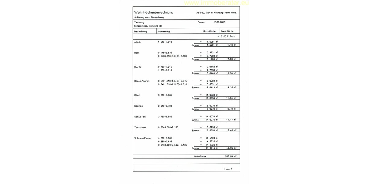 Große, traumhafte 3-Zimmer-Gartenwohnung mit Terrasse WFL 103 m² Neubau, Energiesparhaus KfW 55 Neubau - zu vermieten.- - Terrassenwohnung Neunburg vorm Wald | Angebot:26131352