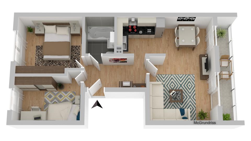 Etagenwohnung Suhl - 3 Zimmer, 56 m&sup2;, 296&euro; | Angebot:25879103