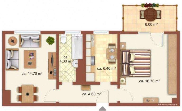 Etagenwohnung Zeitz - 2 Zimmer, 49 m&sup2;, 320&euro; | Angebot:24720749