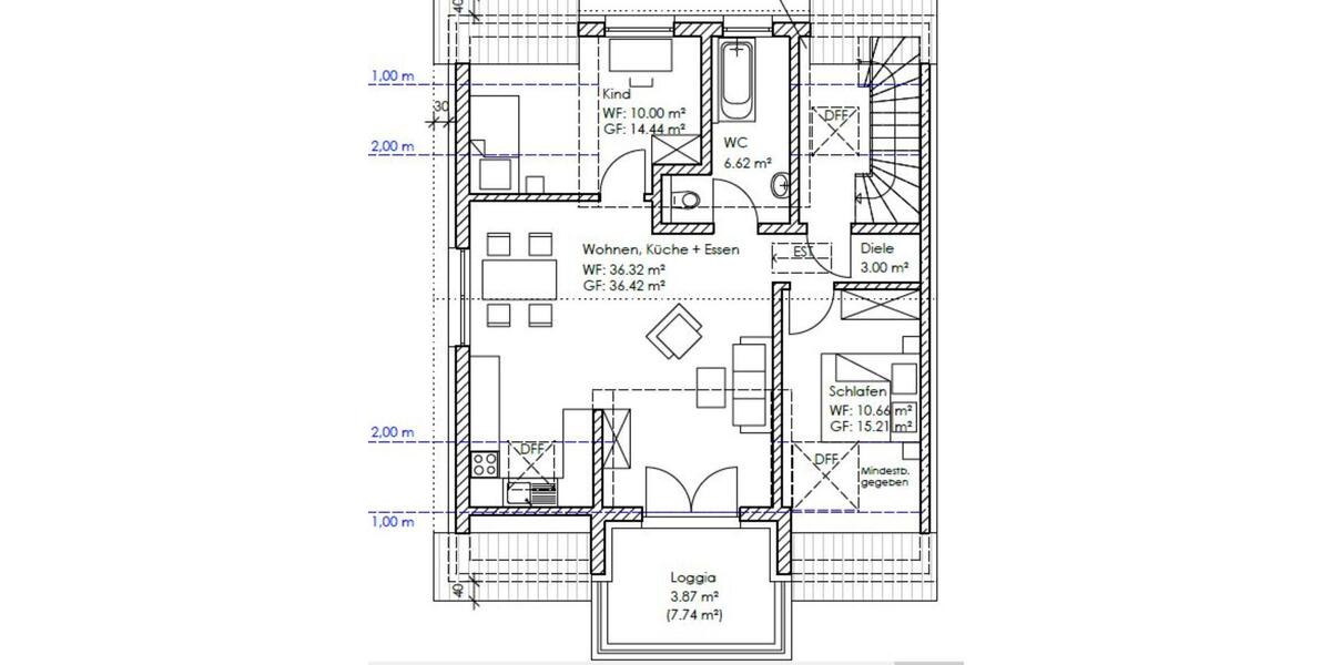 Dachgeschoßwohnung Fellbach - 3 Zimmer, 70 m&sup2;, 1.400&euro; | Angebot:24982600