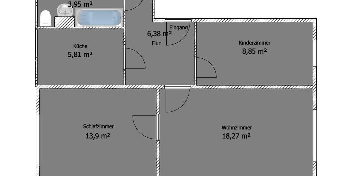 Etagenwohnung Zeithain - 3 Zimmer, 57 m&sup2;, 320&euro; | Angebot:25979091