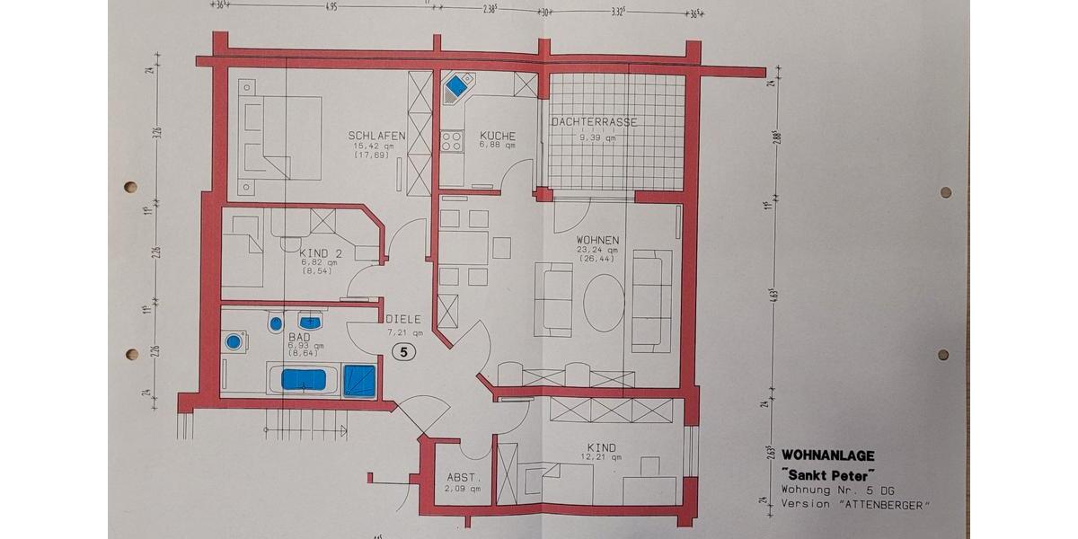 Dachgeschoßwohnung Passau Auerbach - 4 Zimmer, 86 m&sup2;, 850&euro; | Angebot:26517631