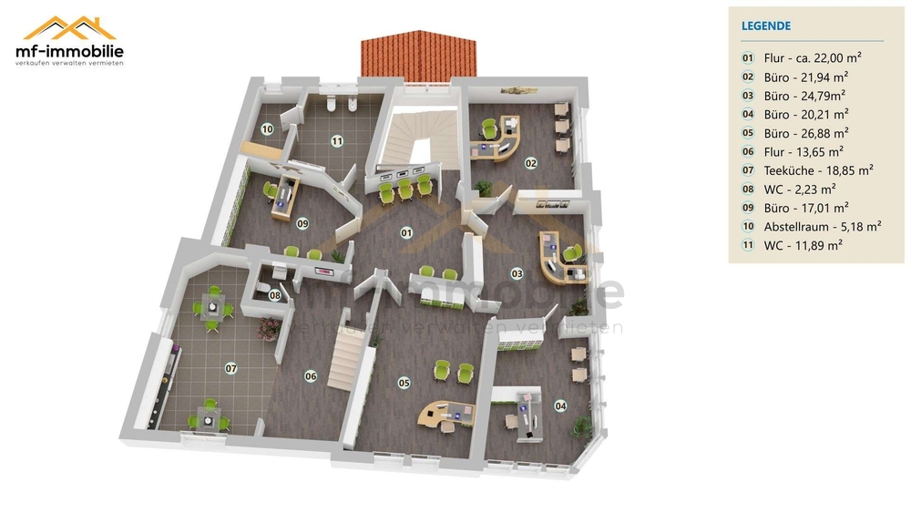 260m2 Bürofläche in bester Lage 1.&2.OG einer Jugendstil-Villa - Gewerbeobjekt Helmstedt | Angebot:26545004