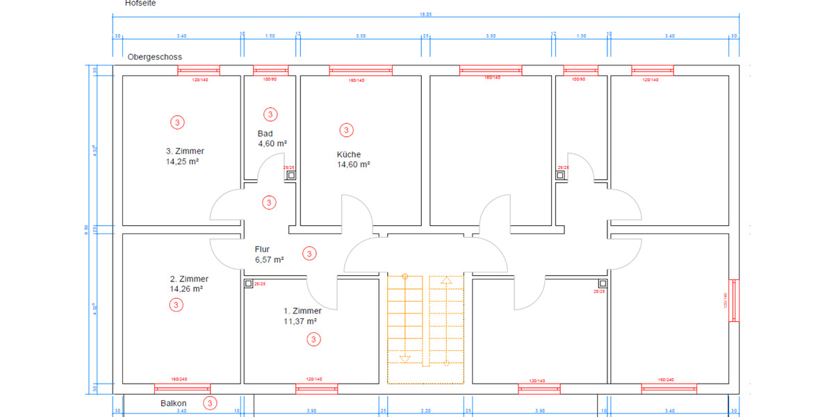 Etagenwohnung Singen (Hohentwiel) - 3 Zimmer, 69 m&sup2;, 900&euro; | Angebot:25225408