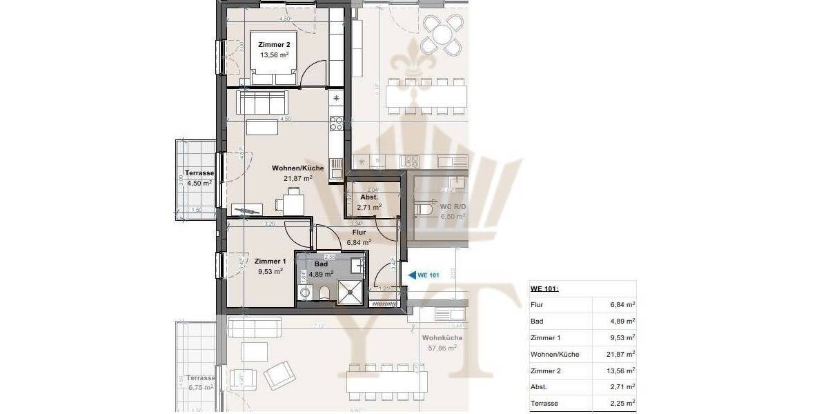 Terrassenwohnung Biesenthal - 3 Zimmer, 61 m&sup2;, 990&euro; | Angebot:26377491
