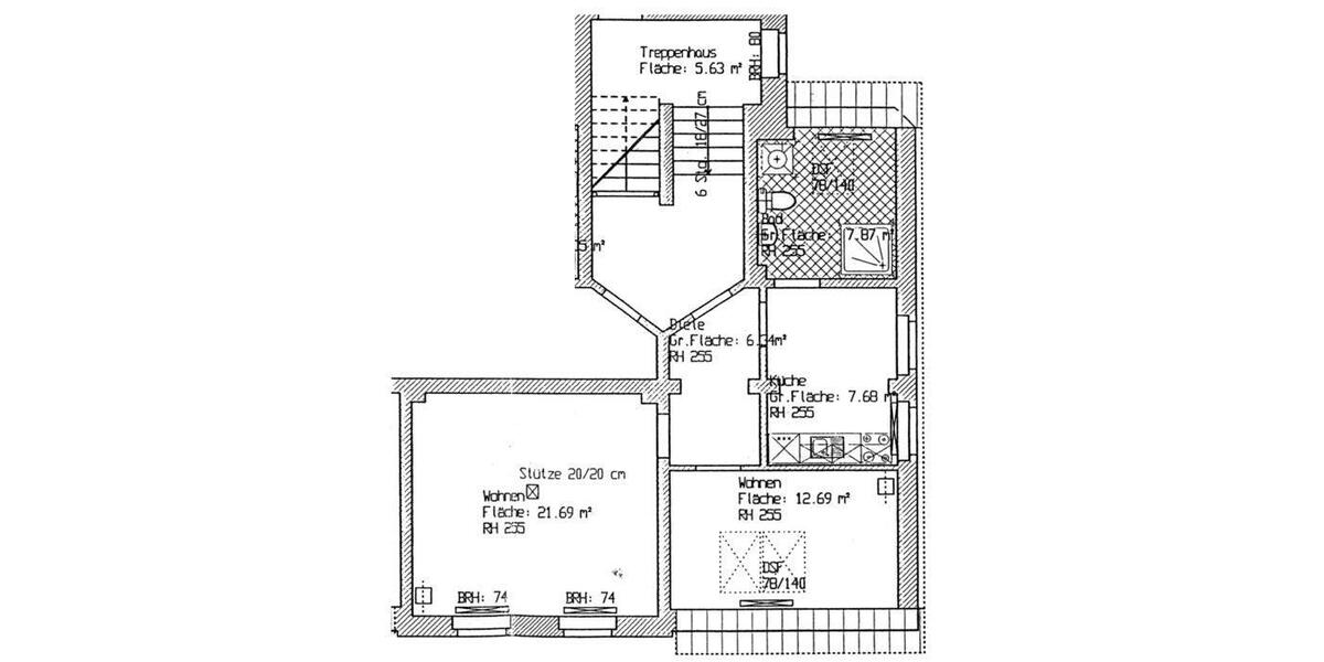 Dachgeschoßwohnung Meißen - 2 Zimmer, 51 m&sup2;, 350&euro; | Angebot:24796675