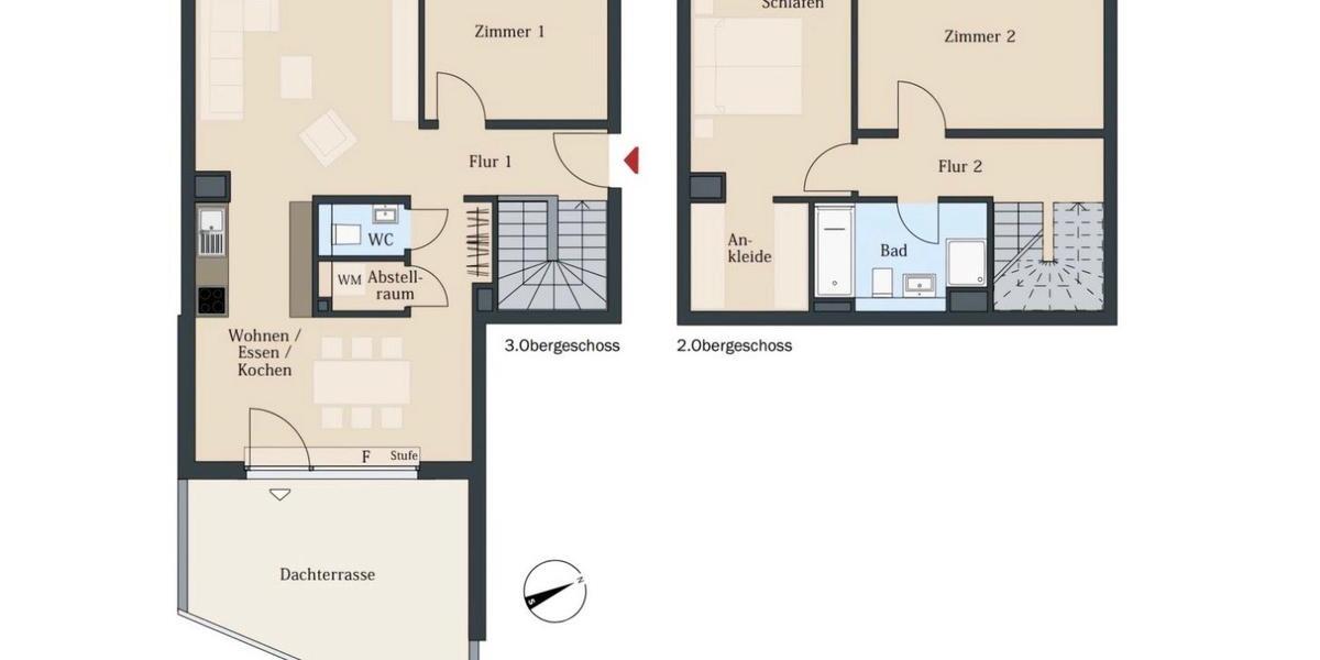 Maisonettenwohnung Frankfurt am Main Kalbach - 4 Zimmer, 107 m&sup2;, 1.300&euro; | Angebot:26577817