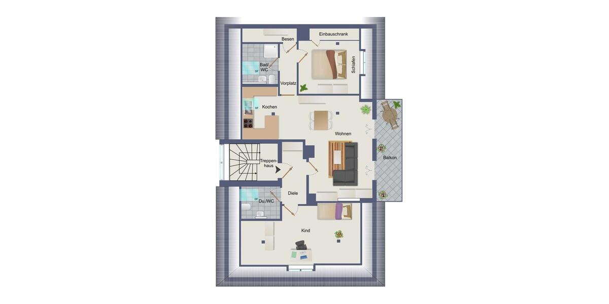 Dachgeschoßwohnung Weilheim in Oberbayern - 3 Zimmer, 104 m&sup2;, 1.640&euro; | Angebot:26632559