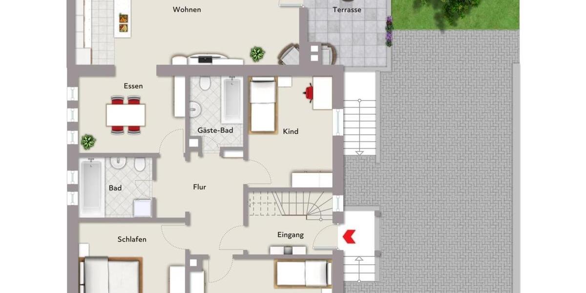 Erdgeschoßwohnung Bobenheim-Roxheim Roxheim - 4.5 Zimmer, 120 m&sup2;, 1.560&euro; | Angebot:24757244