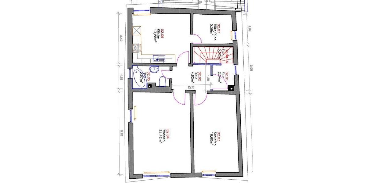 Etagenwohnung Fritzlar - 3 Zimmer, 67 m&sup2;, 780&euro; | Angebot:26261812