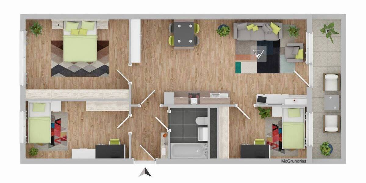 Etagenwohnung Zwickau Pölbitz - 3 Zimmer, 70 m&sup2;, 440&euro; | Angebot:26189649