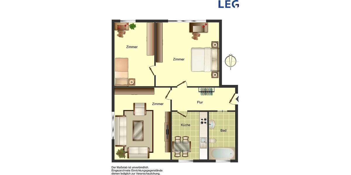 Erdgeschoßwohnung Ahlen Dolberg - 3 Zimmer, 56 m&sup2;, 539&euro; | Angebot:25280405
