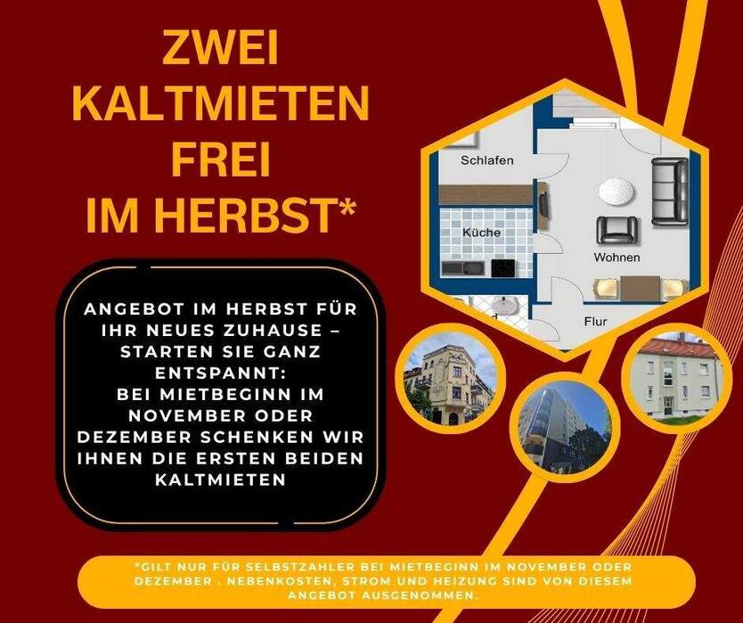 Großzügig geschnitten, mit Einbauküche - Jetzt Herbst Angebot nutzen! 2 zimmer